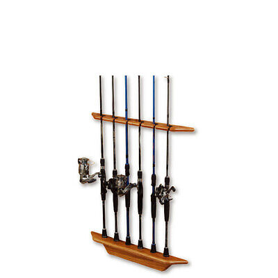 Vertical 6-Rod Fishing Rod Holder Wall Mounted Fishing Pole Rack