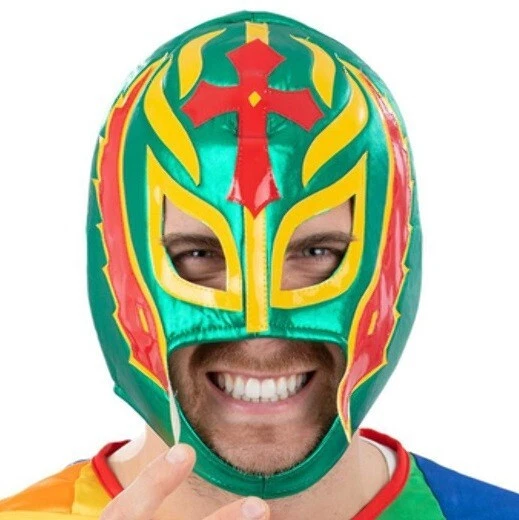 Adult Fancy Dress Mexican Wrestler Set Wrestling Headpiece & Cuffs by Smiffys - Image 2 of 4