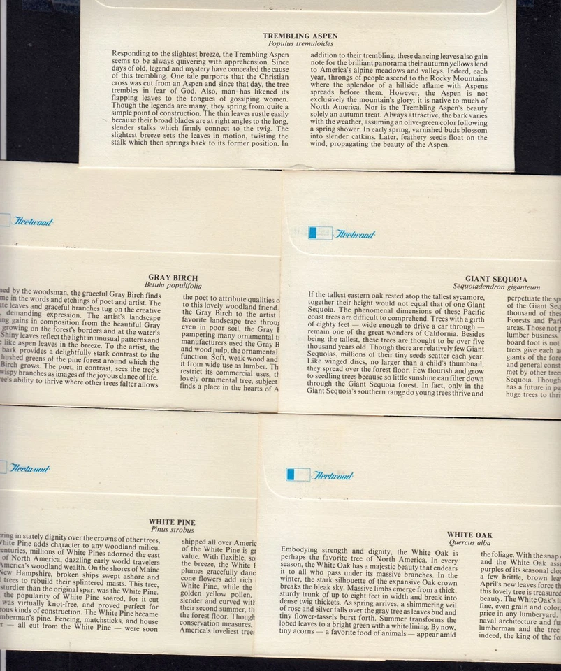 1978 American Trees Sc 1764-7 1767a premium Fleetwood set of 5 FDCs 4 designs - Image 3 of 3