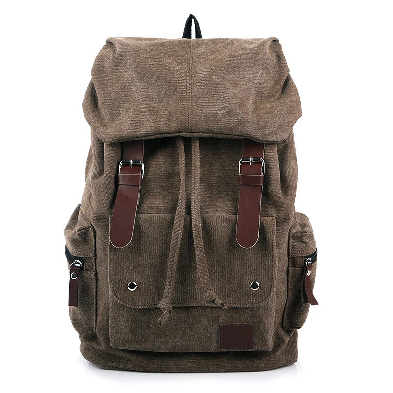Men And Women Thickened Washed Canvas Backpack Large Capacity Leisure Travel Bag