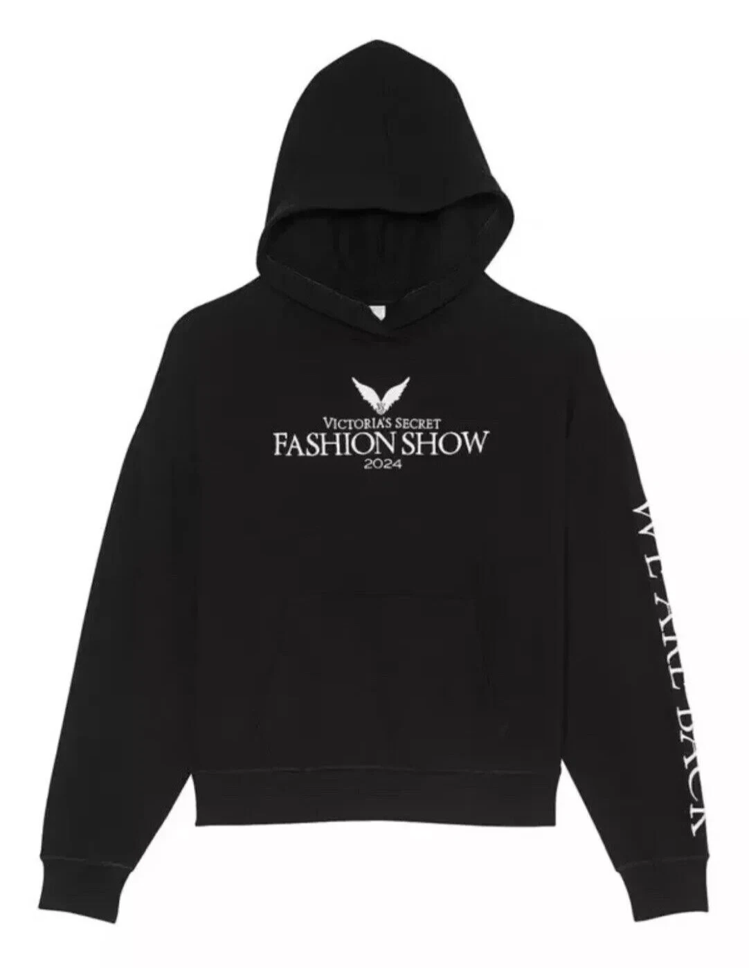 UNDERCOVER Felpa con cappuccio classica nera Victoria's Secret FASHION SHOW 2024 vestibilità rilassata XL nuova con etichette