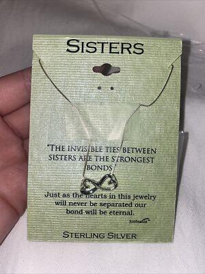 Neue Fußnoten Sterling Silber SCHWESTERN Halskette! D16