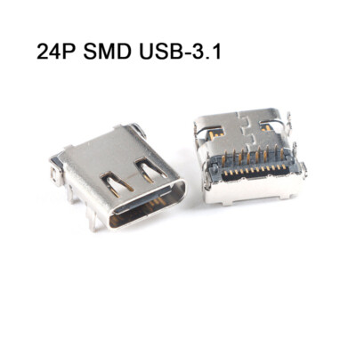 24P SMD USB-3.1 Type-C Female Socket  24 Pin Connector For HD Data Transmission