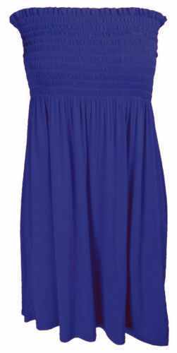 Ladies Sheering Boob Tube Gather Bandeau Ruched Top Summer Mini Dress Size 8-26 - Picture 10 of 28