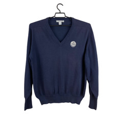 IZOD Club Mens XL Blue V Neck Made In USA Sweater Buick Southern Open Logo