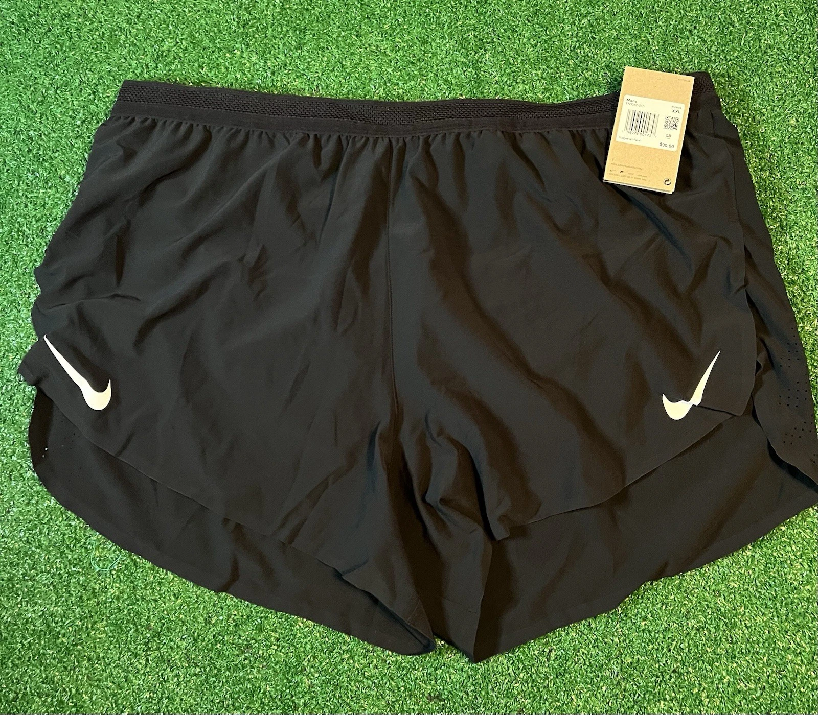 Nike AeroSwift Dri-FIT Mens 2XL 4" Brief Lined Black Running Shorts FN3352-010