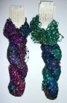 Lot of 2 ~ Twinkle Jewel Hand-Dyed Metallic Ladder Yarn 100 Yd EA, Made in Italy