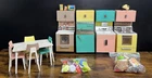 Vintage 1960s Barbie Dream Kitchen Lot Deluxe Reading Co. Appliances Chairs Food