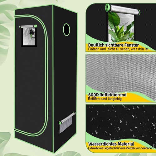 Growbox Tent Komplettset Black Growroom Growzelt Gewächshaus Growschrank - Bild 7 von 15