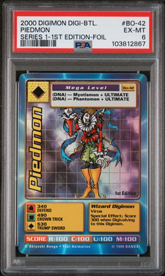 2000 DIGIMON DIGI-BATTLE SER 1 1ST ED-FOIL #BO-42 PIEDMON PSA 6 | eBay
