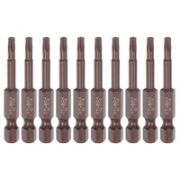 "10Stk T15 Torx Bit 1/4\" Sechskantschaft 2\" Sicherheit Stern Schraubendreher,Rot"