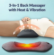 3-In-1 Back Massager with Relief Bed Sleeping Shiatsu Deep Tissue Portable Shoul