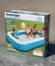 BLUESCAPE 10ft Inflatable Family Swimming Pool Rectangular 72  x 120  x 22  Age 6 