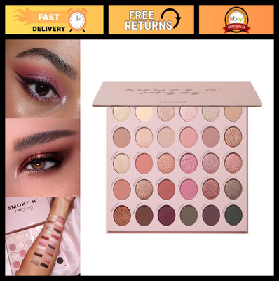 High-Pigment Eyeshadow Palette - Rose & Smoky Shades, Metallic & Matte Finishes