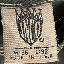 JNCO Vintage Made In USA Baggy Black  Skater Crown