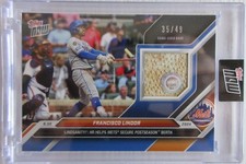 2024 Topps Now MLB Francisco Lindor GAME USED BASE RELIC Patch Blue SP 35/49