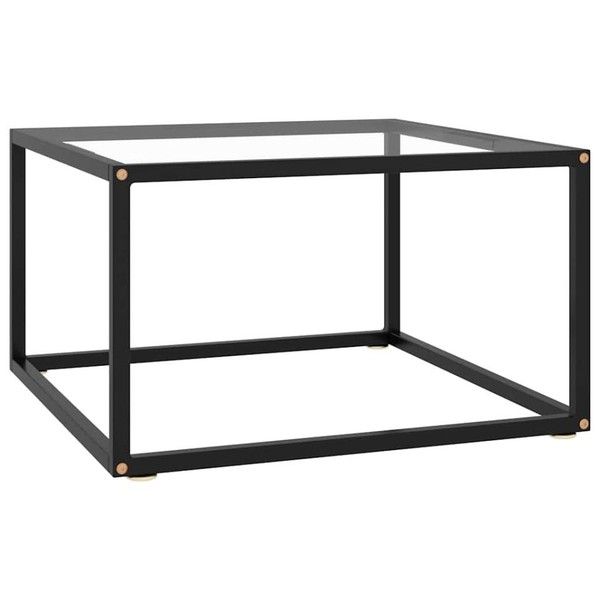 Couchtisch Schwarz Mit Hartglas 60X60X35 Cm-image