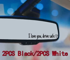 2pcs I love you Drive safe black Rearview Mirror Sticker Decal Car Truck sticker