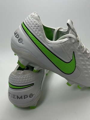 Nike Tiempo US 9 Legend 8 Elite FG White Lime Green (AT5293-100)