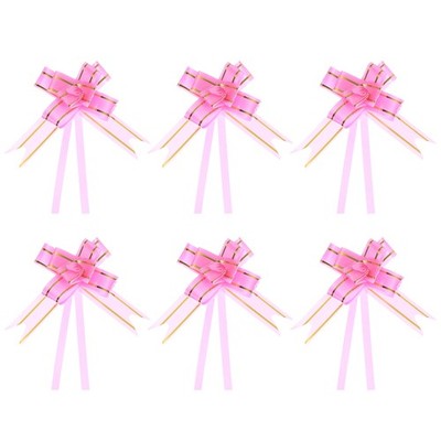 100Pcs 8'' Pull Bows Ribbon Gift Wrapping String Decorative Bow Tie Pink