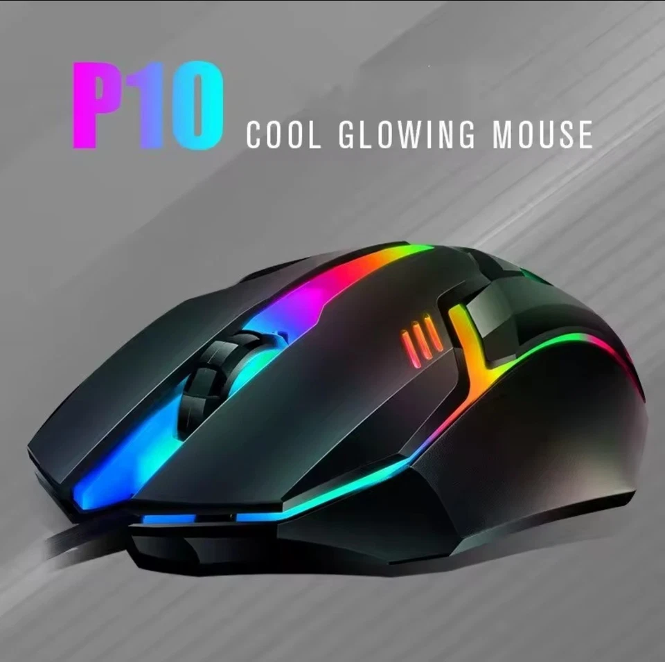 🔥RGB Gaming Mouse LED Optical USB Wired Mouse for Desktop PC Laptop 1200 DPI - Image 2 of 4
