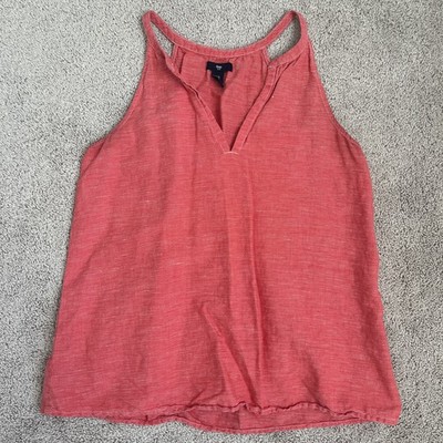 Gap Halter Style Linen Cotton Blend Top Size XS Preppy Summer Elevated Basics