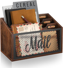 Mail Organizer Letter Holder Countertop, Mail Sorter Mail Basket Wall Mounted, O