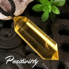 Natural Citrine Crystal Hexagon Pendant Necklace Healing Energy Jewelry Gift