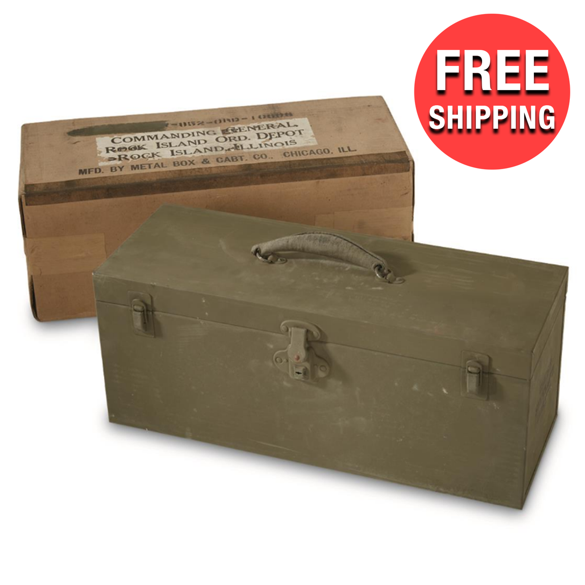 M6 MBC U.S. Military Storage Container Tool Box WWII Era Steel w