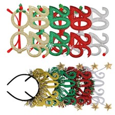 8 Pcs Glitter New Year Headband Year's Glasses Years Accessories