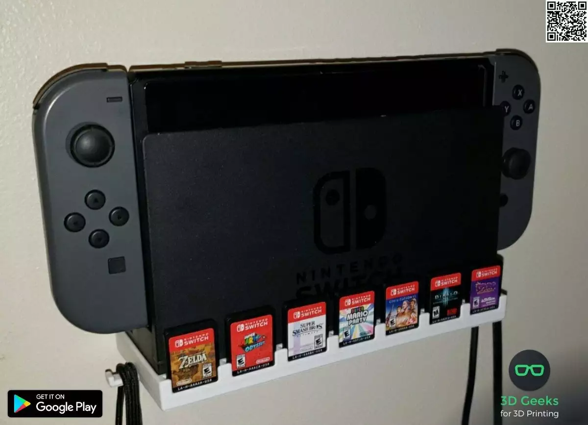 Human Kig forbi rent Nintendo Switch Dock Wall Mount and Cartridge Game Holder - Holds 7 Carts |  eBay