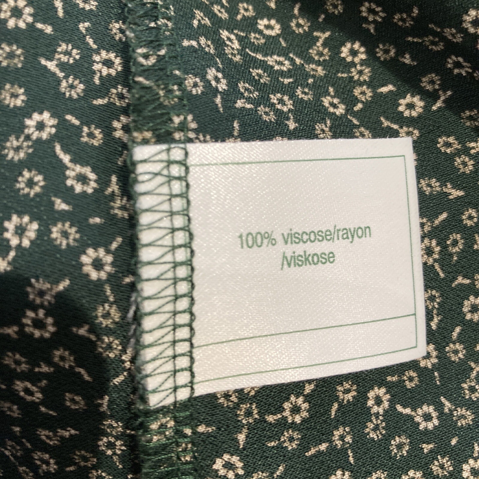 Rare Vintage 1990s Laura Ashley Dark Green Ditsy Floral Blouse, 22" pit to pit 9