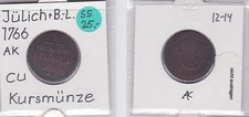 1/4 Stüber copper coin Jülich-Berg 1766 postcard (121153)