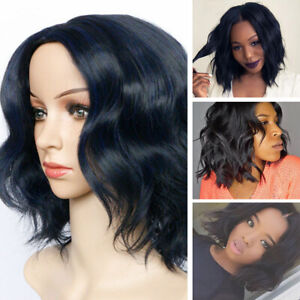 Women Black Short Straight Bob Style Wigs Natural Curly Hair Cosplay Wig Au Post Ebay