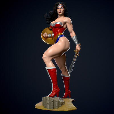 Wonder Woman, DC, Comics, Diana, sexy Pin Up, Figur, 3D Druck, UNBEMALT