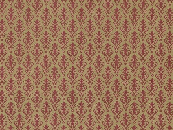 Dolls House Miniature Victorian Red on Gold Wallpaper 16" x 11" PP157