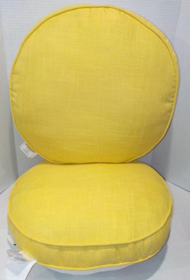 TOMMY BAHAMA Indoor Outdoor 18x18 Round Pillow Yellow HAPPY HOUR Cocktail Drink - Image 2 of 4