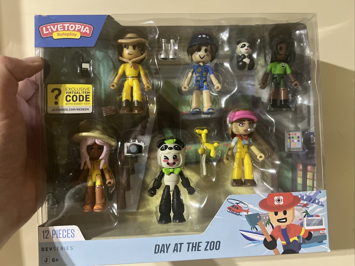 Livetopia Roleplay DAY AT THE ZOO 12pc Figure Set w/ Code 2023