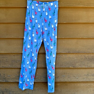 Nite Nite Munki Munki Llama Pajama Blue Jammie Pants Size S