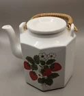 Vintage McCoy Strawberry Country Pottery Teapot #1838 Stoneware 1970s