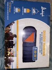 NEW IN BOX Slumberjack Shadow Mountain 30-Degree Hooded Sleeping Bag, 35"x88"