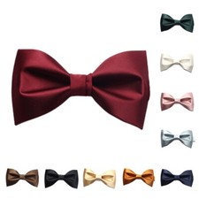 Men's Stylish Solid Pre-tied Bow Tie Wedding Business Casual Adjustable Bowtie