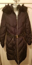 Ladies Black Padded Coat & Hood Size 14 - Star By Julien Macdonald
