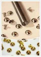 PROMOZIONE 200pz borchie a cono con rivetto 9mm COLORE ORO+ Applicatore 