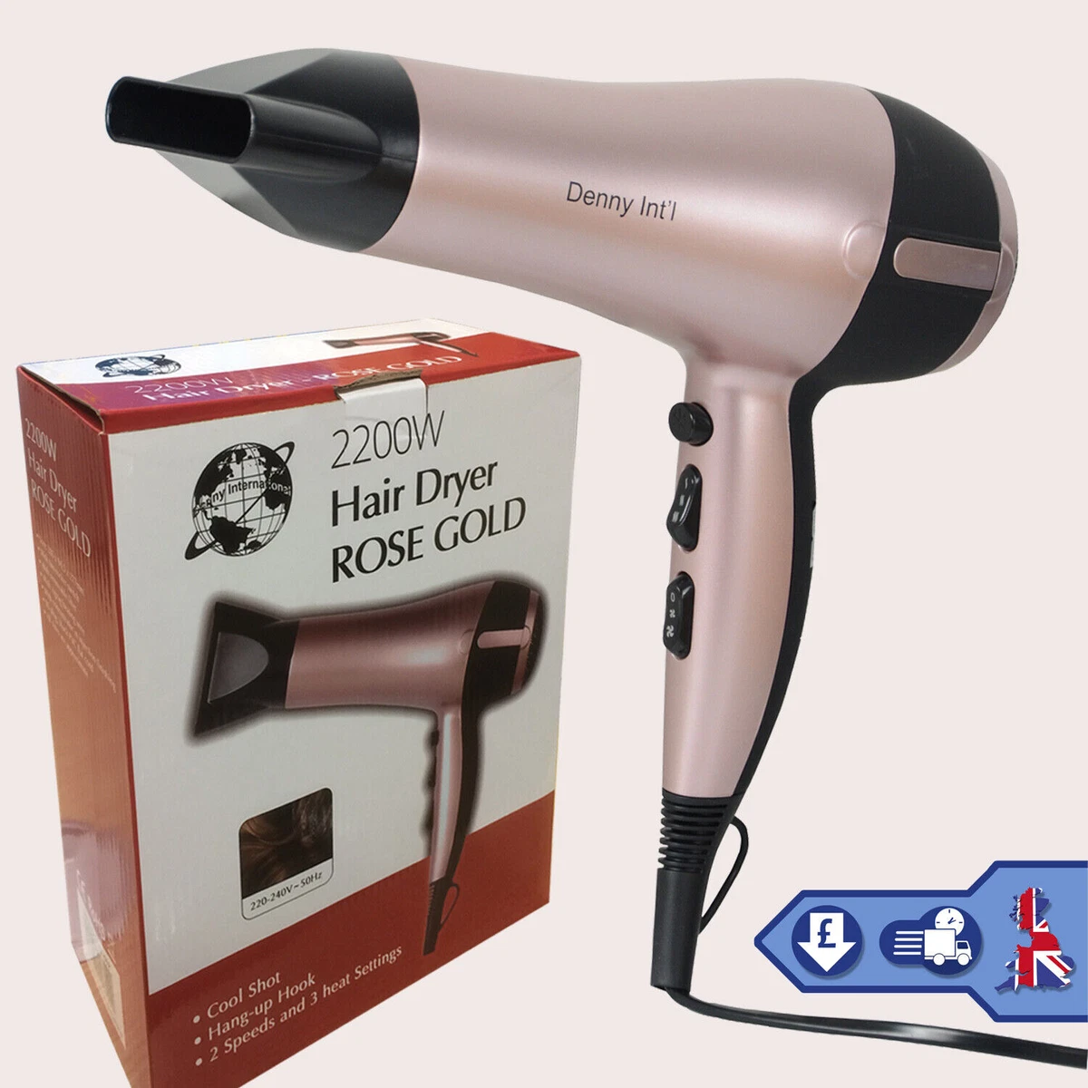 Rose gold top hair dryer
