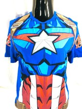 Marvel Comics Captain America Adult Size L Cosplay T-Shirt Avengers Superhero