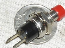 ONE SMALL RED 3 AMP 3A A N.O. HOBBY MOMENTARY PUSHBUTTON PUSH BUTTON SWITCH USA