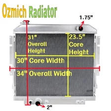 Aluminum Radiator For 1983-94 Ford F250 F350 F59 Super Duty 7.3L 6.9L V8 CU1165