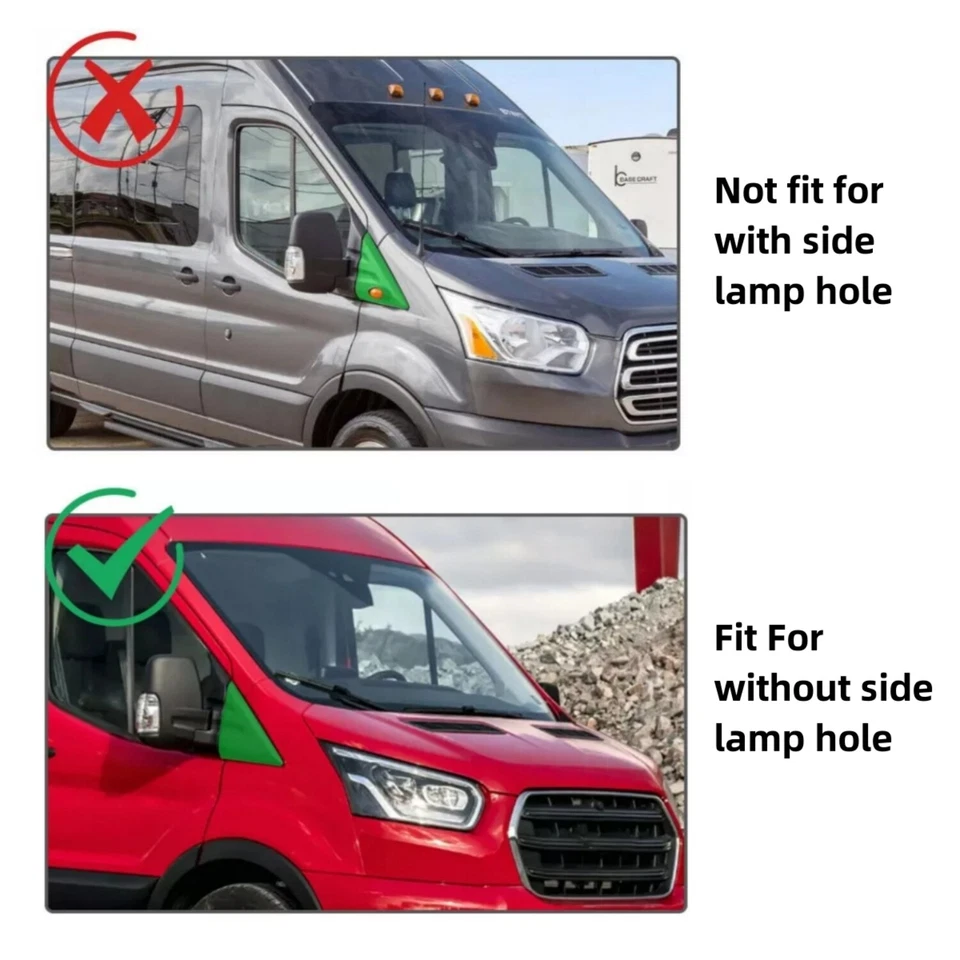 Para Ford Transit 150 250 350 350HD Espejo Guardabarros Esquina Cubierta Borde Lado Derecho Foto 4 de 4