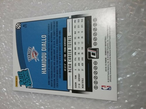 Hamidou Diallo OKC Thunder 2018-19 Donruss Rated Rookie #171 - Picture 4 of 5